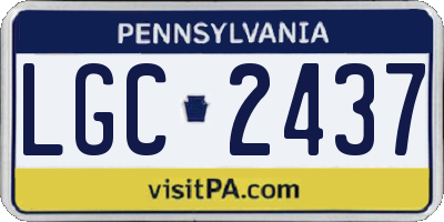 PA license plate LGC2437