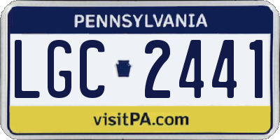 PA license plate LGC2441