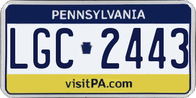 PA license plate LGC2443