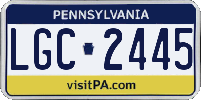 PA license plate LGC2445