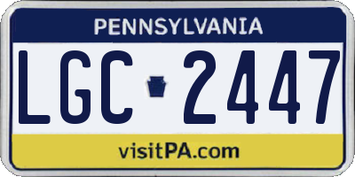 PA license plate LGC2447