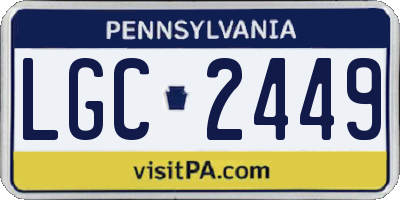 PA license plate LGC2449