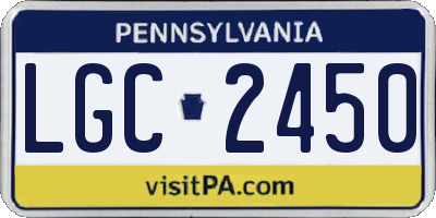 PA license plate LGC2450