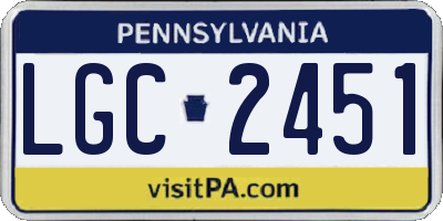 PA license plate LGC2451