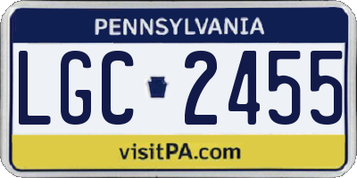 PA license plate LGC2455