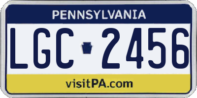 PA license plate LGC2456