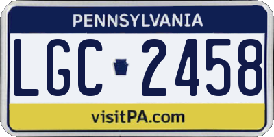 PA license plate LGC2458