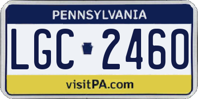 PA license plate LGC2460