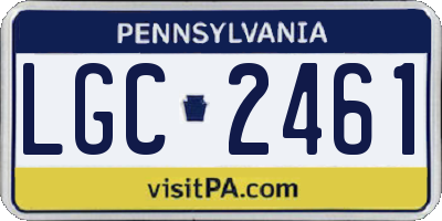 PA license plate LGC2461