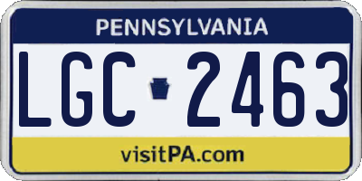 PA license plate LGC2463