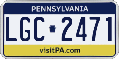 PA license plate LGC2471
