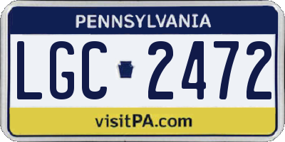 PA license plate LGC2472