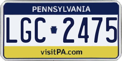 PA license plate LGC2475