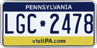 PA license plate LGC2478