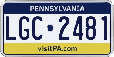 PA license plate LGC2481