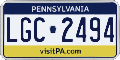 PA license plate LGC2494