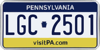 PA license plate LGC2501