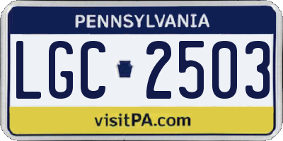 PA license plate LGC2503