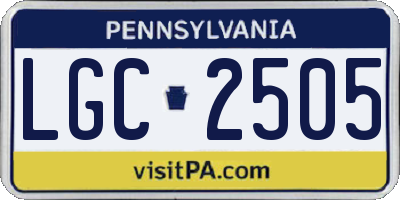 PA license plate LGC2505