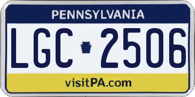 PA license plate LGC2506