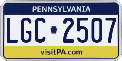 PA license plate LGC2507