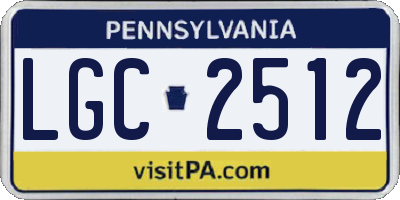 PA license plate LGC2512