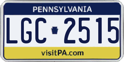 PA license plate LGC2515