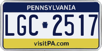 PA license plate LGC2517