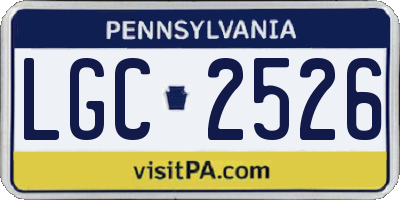 PA license plate LGC2526