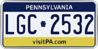 PA license plate LGC2532