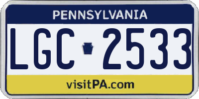 PA license plate LGC2533
