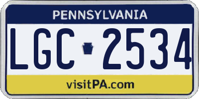PA license plate LGC2534