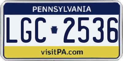 PA license plate LGC2536