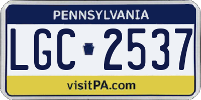 PA license plate LGC2537