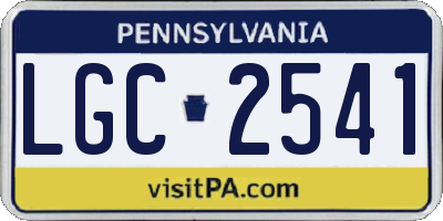 PA license plate LGC2541