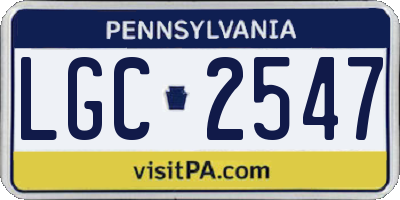 PA license plate LGC2547
