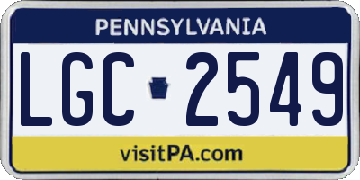 PA license plate LGC2549
