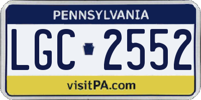 PA license plate LGC2552