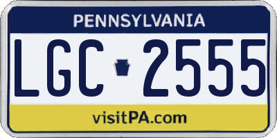 PA license plate LGC2555