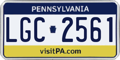 PA license plate LGC2561