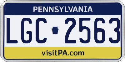 PA license plate LGC2563