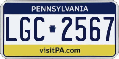 PA license plate LGC2567