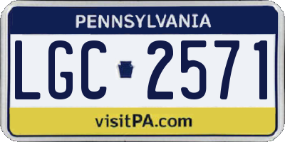 PA license plate LGC2571