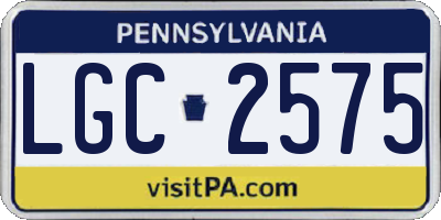 PA license plate LGC2575