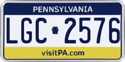 PA license plate LGC2576