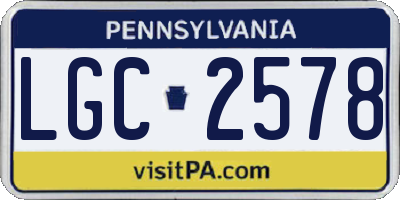 PA license plate LGC2578