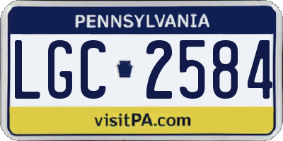 PA license plate LGC2584
