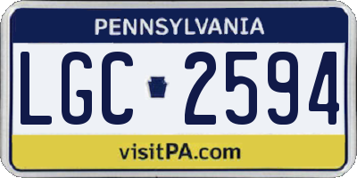 PA license plate LGC2594