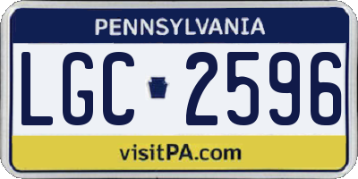 PA license plate LGC2596