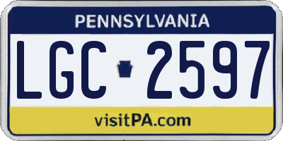 PA license plate LGC2597